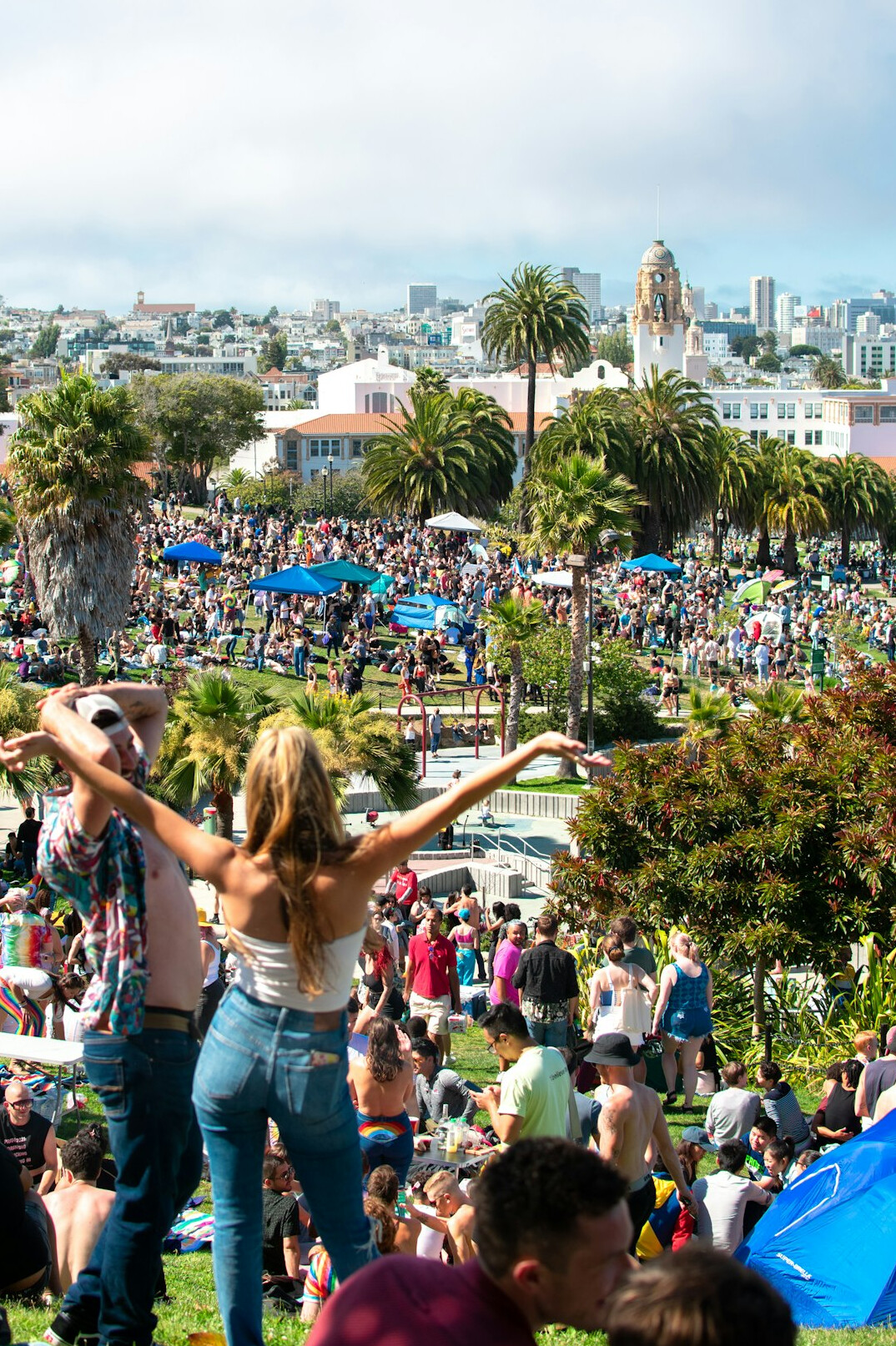 Crowd at a local street festival