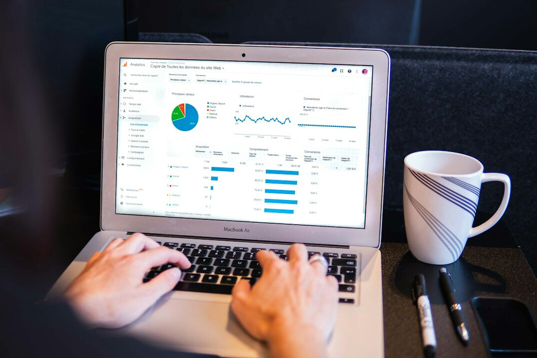 social media analysis on laptop